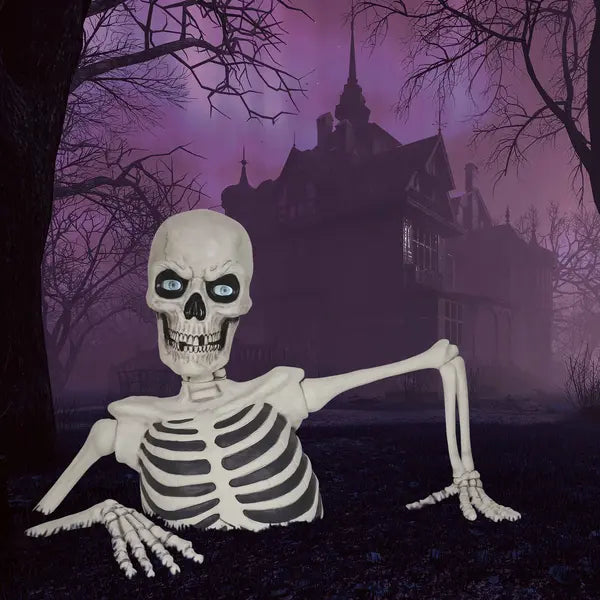 Giant Ground Breaking Skeleton with LCD Eyes and Sound