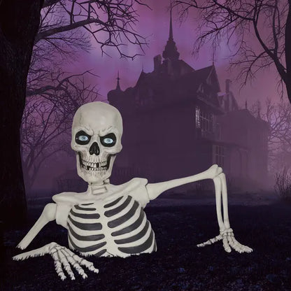 Giant Ground Breaking Skeleton with LCD Eyes and Sound